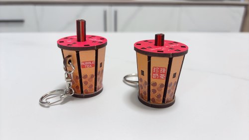 創翊家 3D組合鑰匙圈 珍珠奶茶 DIY 材料包 臺灣美食