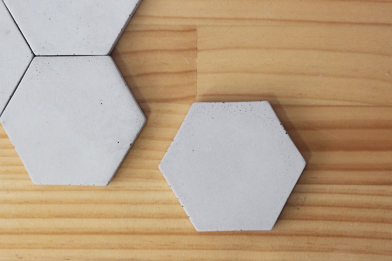 Hexagon | Cement Gray Geometric Coaster Storage Tray Gift - Coasters - Cement Gray