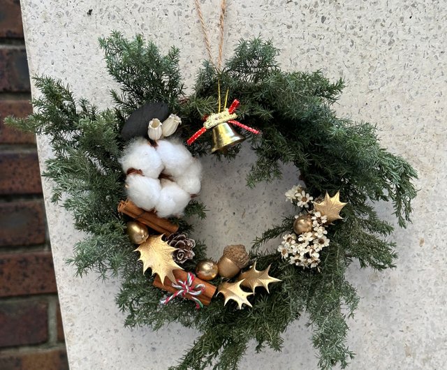 キャンドルリース　ハートリース　クリスマスリース　スモークツリー キャンドルリースハートリースクリスマスリーススモークツリー