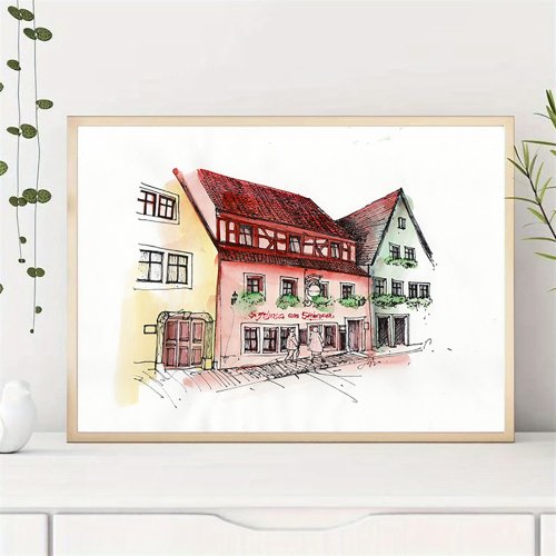 絵画・額縁・水彩画・鶴 十帆・ローテンブルク(ドイツ)・美術品・インテリア・雑貨 Amazon.co.jp: 絵画 インテリア 自然 空 成長 「grow」 額付き