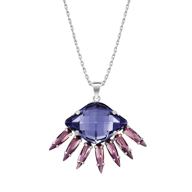 Lovers eye necklace Tanzanite colour - สร้อยคอ - คริสตัล 