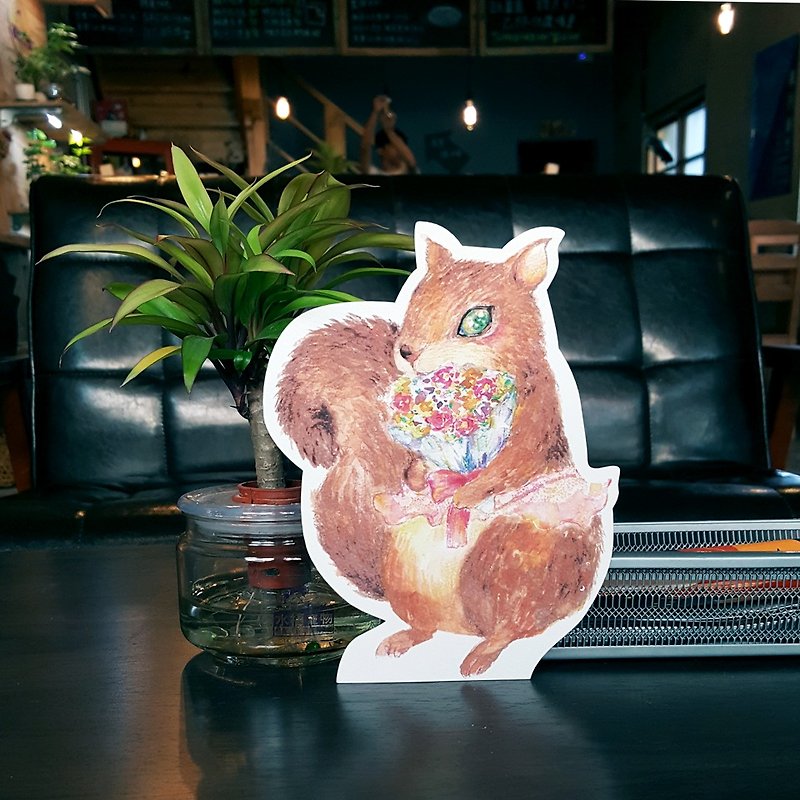 Paper words teaser big squirrel ornament postcard big mac card - การ์ด/โปสการ์ด - กระดาษ สีนำ้ตาล