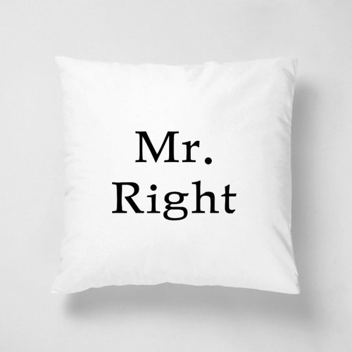 62icon Mr.Right 與 Mrs.Always Right / 短絨抱枕 (顏色客製)