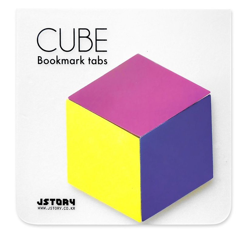 Dessin x Jstory-2D convenient label stickers - Rubik's Cube (yellow / purple / blue), JST31560 - Sticky Notes & Notepads - Paper Purple
