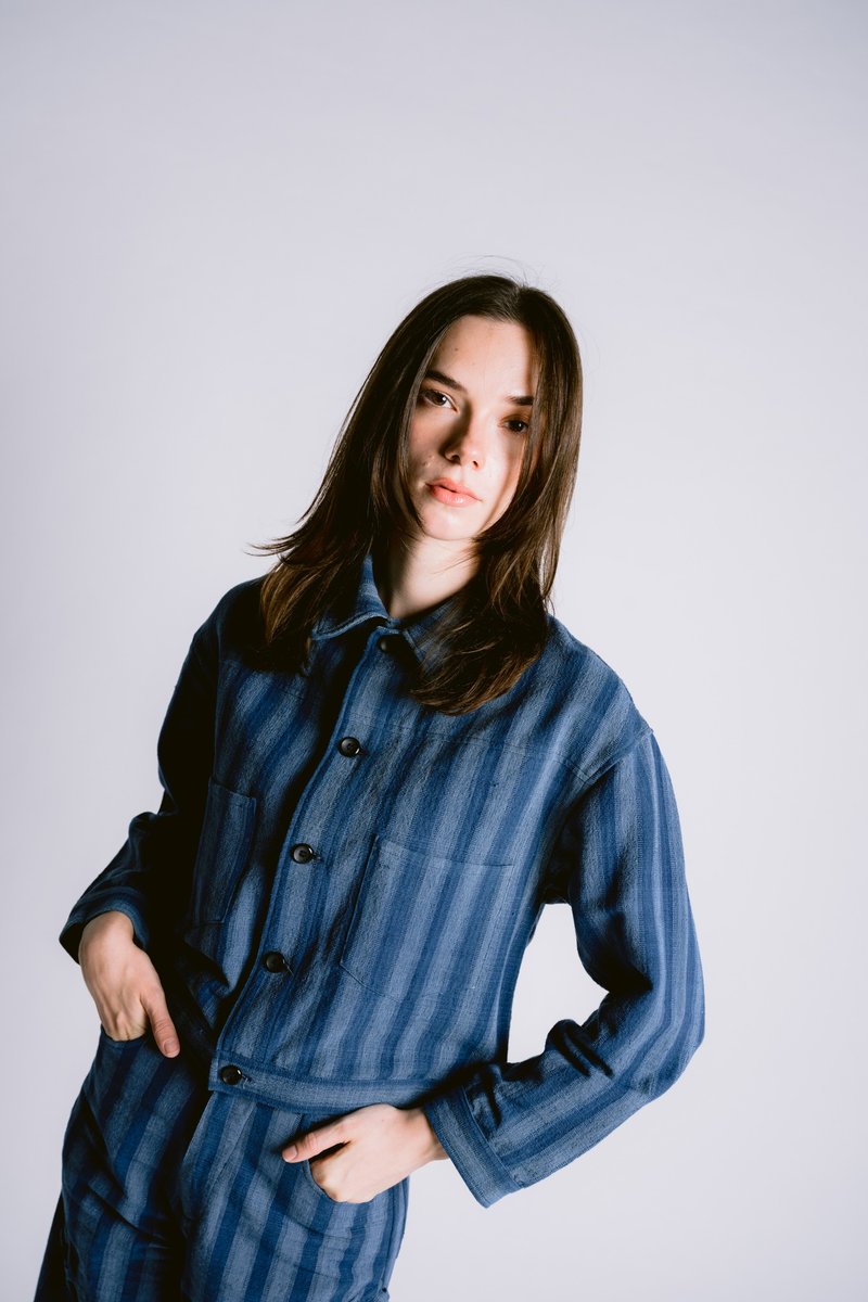 Palit Jacket Cobalt - 女大衣/外套 - 棉．麻 