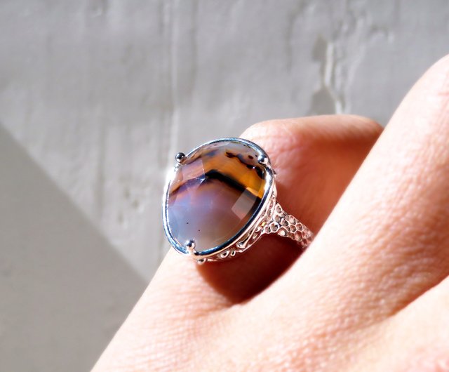 モンタナアゲート リング / Montana Agate Ring - ショップ NATSU