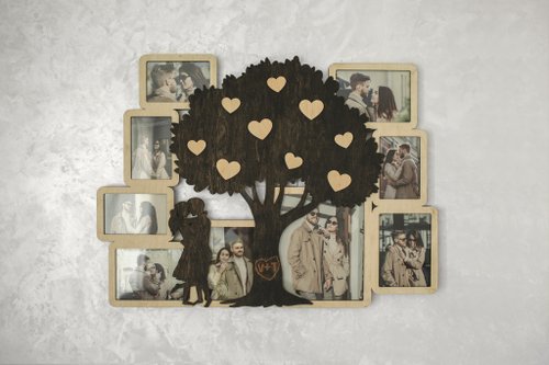 Mr.Carpenter Store Personalized love photo frame collage Love tree Valentines day picture frame