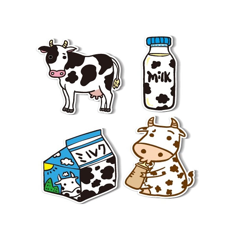 1212 fun design funny stickers everywhere-Miss Prolific Cow - สติกเกอร์ - วัสดุกันนำ้ ขาว
