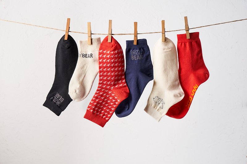 organic cotton socks - ถุงเท้า - ผ้าฝ้าย/ผ้าลินิน สีแดง