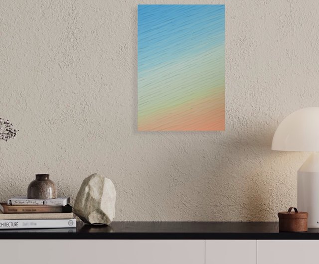 立体的な紙製アートパネル オレンジ青グラデーション 立体的な紙製アートパネル オレンジ青グラデーション 夕日の景色