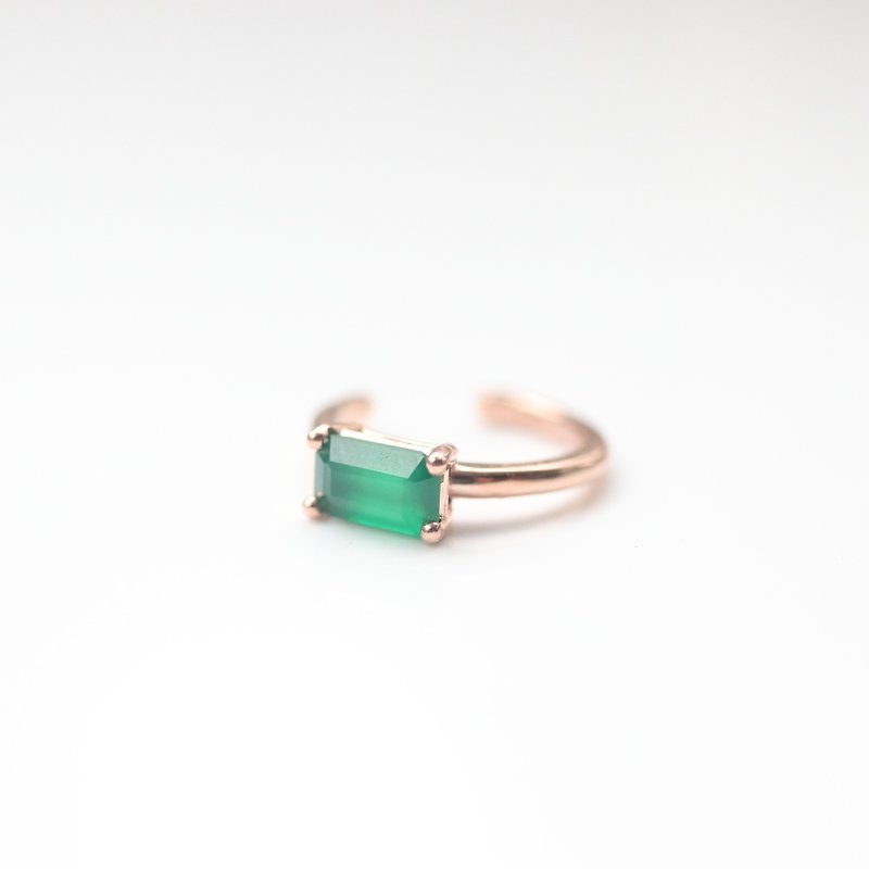 14K green agate Clip-On earrings - Earrings & Clip-ons - Precious Metals Gold