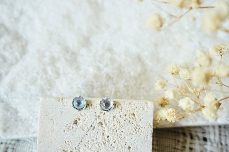 [Opal] Simple/Earrings/ Clip-On/ Silver White - ต่างหู - เงินแท้ ขาว