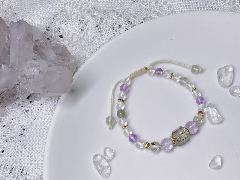 Wonderful Fairy|Green hair crystal, amethyst, white crystal - Bracelets - Crystal Green