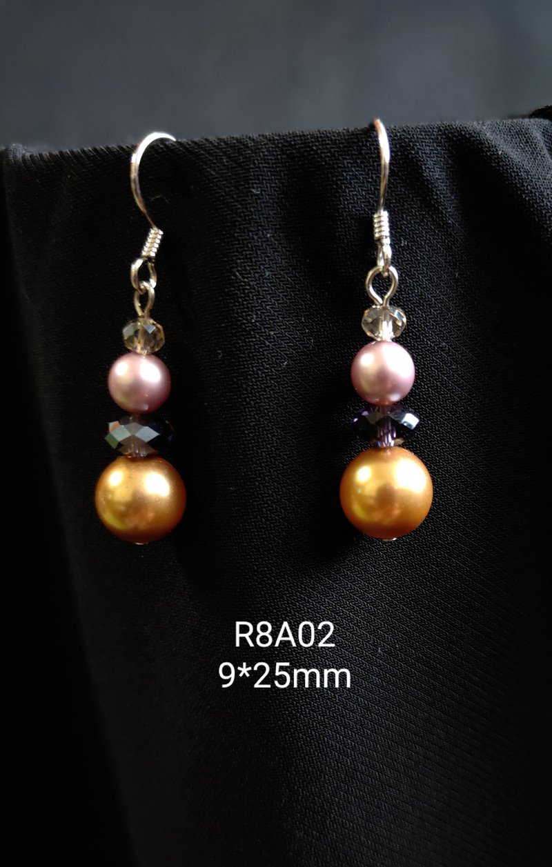 *我是設計*R8A02 施華洛世奇水晶.珍珠耳環 - 耳環/耳夾/耳骨夾 - 珍珠 