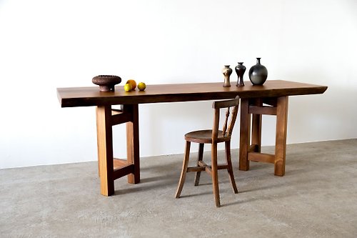木島 BOKTO 木島家具 || 非洲柚木 || 自然邊六柱腳 餐桌 會議桌 泡茶桌 桌板
