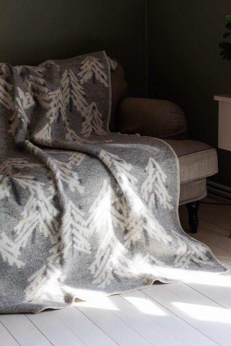 KUUSI wool blanket (light gray) - Blankets & Throws - Wool Gray