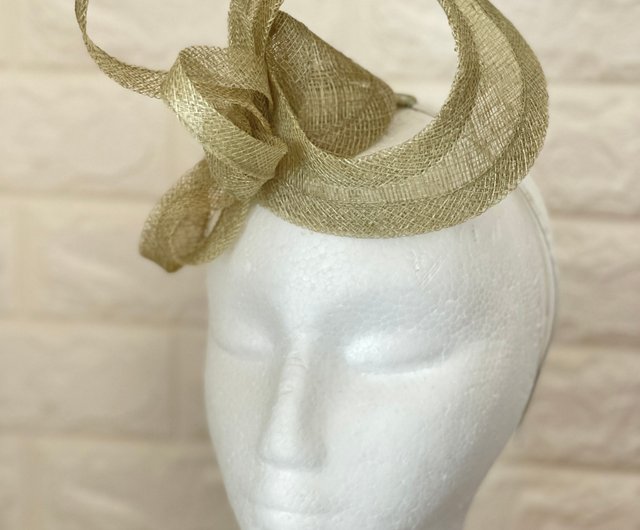 khaki fascinator