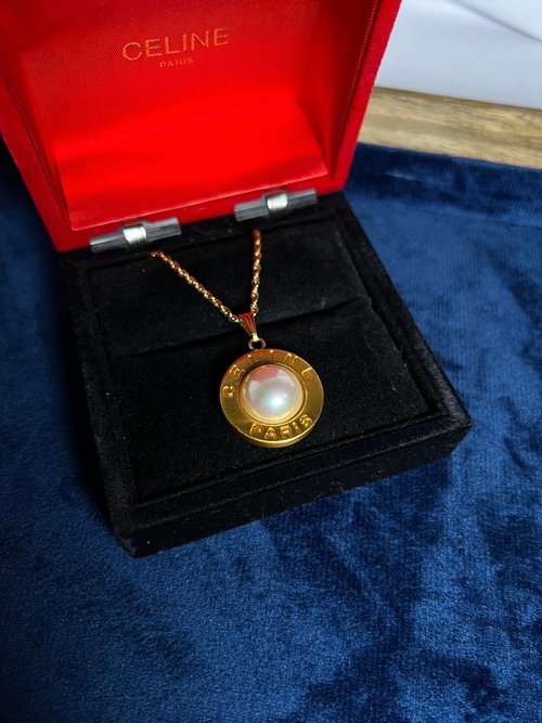 RARE TO GO VINTAGE 日出中古研究所 | 中古名牌選品店 Celine pearl necklace 珍珠金色頸鏈 項鍊 日本中古vintage
