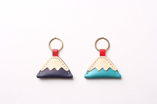 茶皮 Te Leather 富士山鑰匙圈 Fuji 皮革富士山 【免費客製刻字1-7個字】