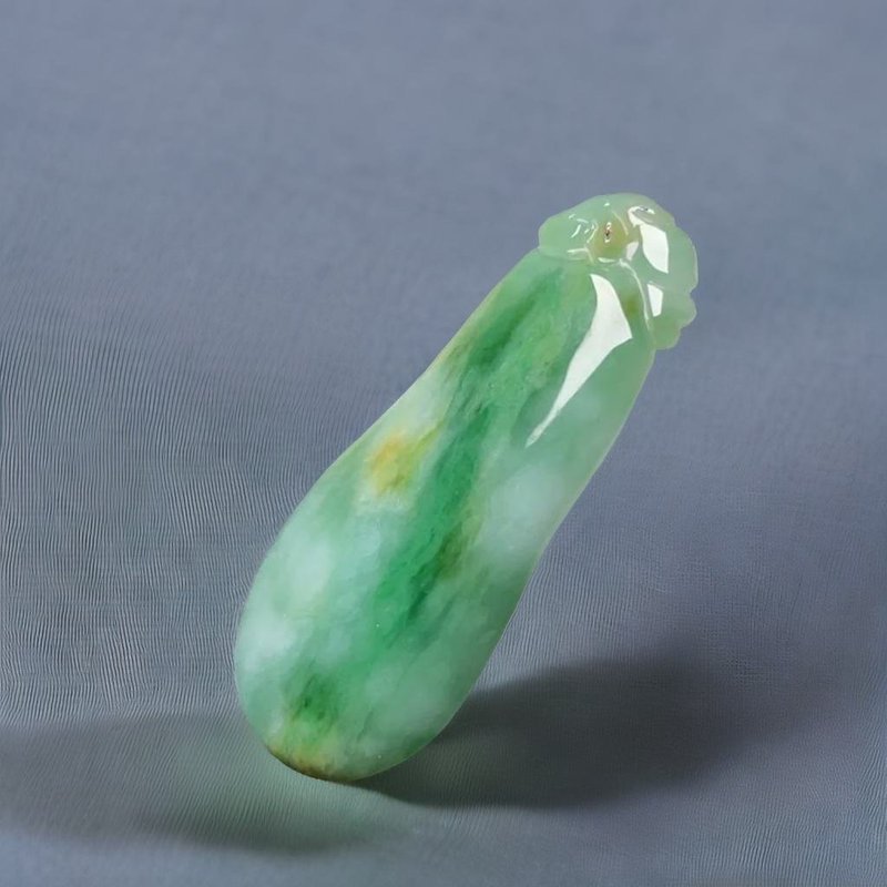 飄綠花翡翠福瓜 | 天然緬甸玉翡翠A貨 | 送禮 - 其他 - 玉石 多色