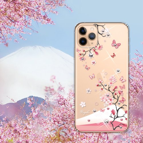 apbs 雅品仕 水晶彩鑽手機殼 iPhone 11全系列 水晶彩鑽防震雙料手機殼-日本櫻