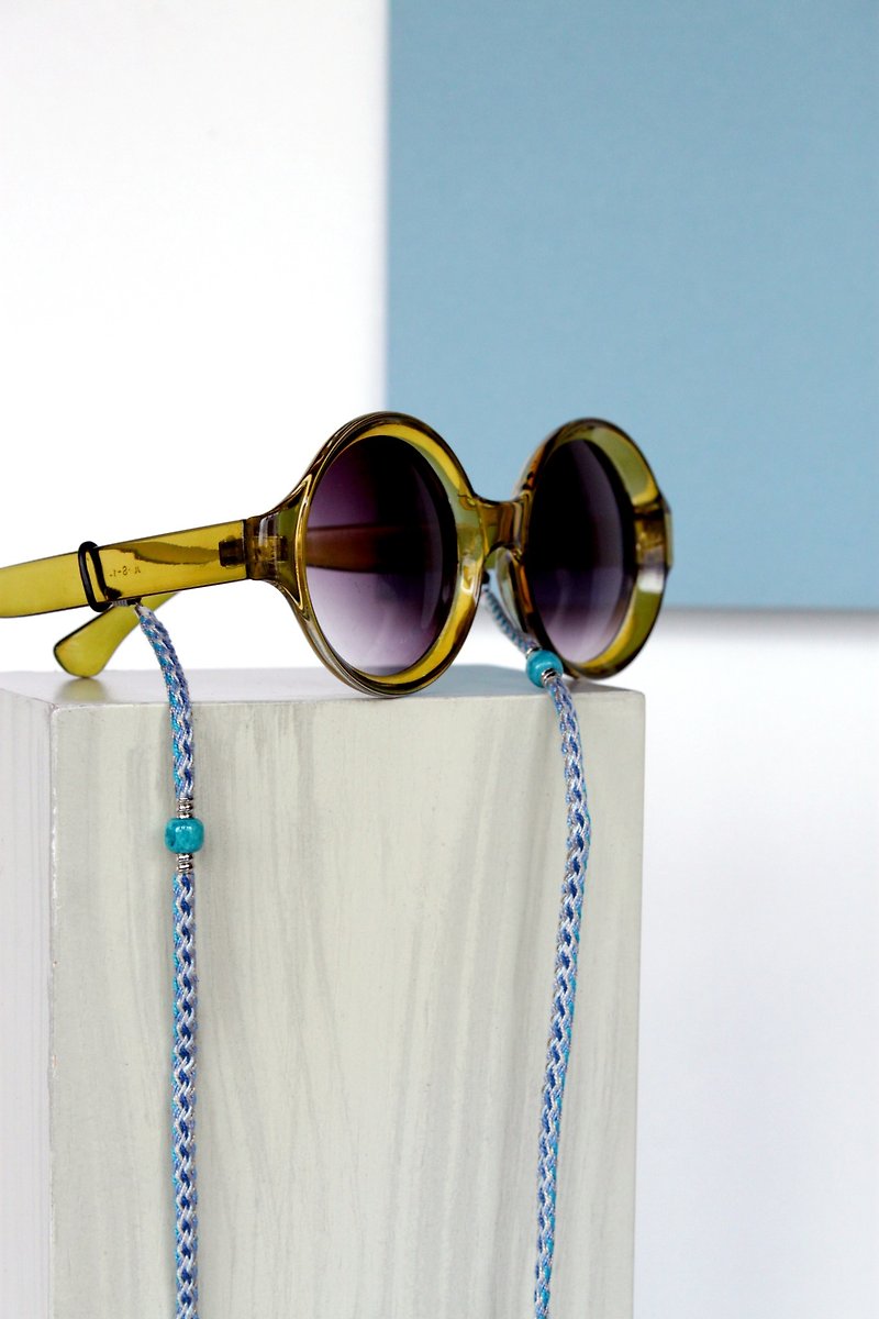 Blue Ocean Necklace  Glasses chain - แว่นกันแดด - ผ้าฝ้าย/ผ้าลินิน สีน้ำเงิน