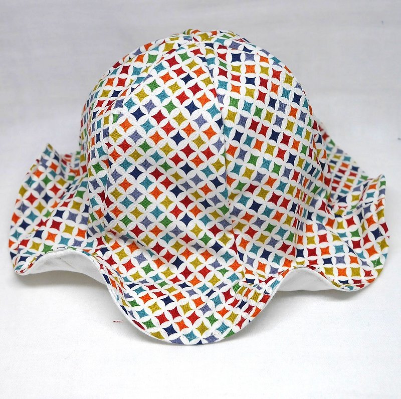 Tulip hat / colorful diamonds - 嬰兒帽子/髮帶 - 棉．麻 多色