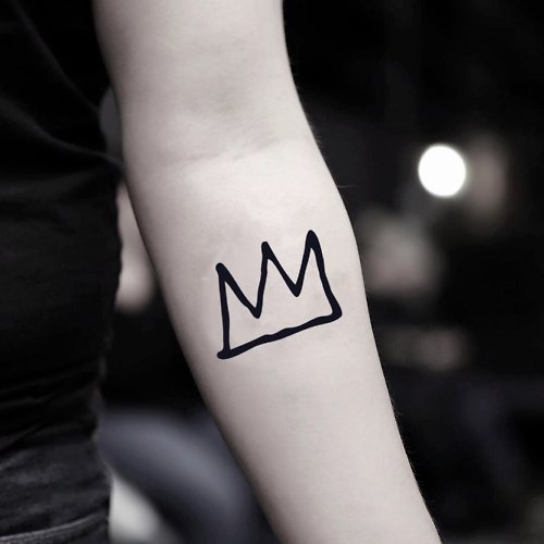 OhMyTat OhMyTat 韓星 K-Pop 王冠 Crown 刺青圖案紋身貼紙 (2 張)