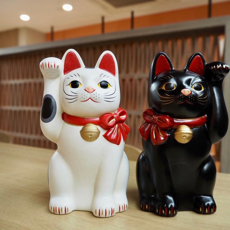 中外陶園 | 瀬戶招財貓 福結 - 擺飾/家飾品 - 陶 黑色
