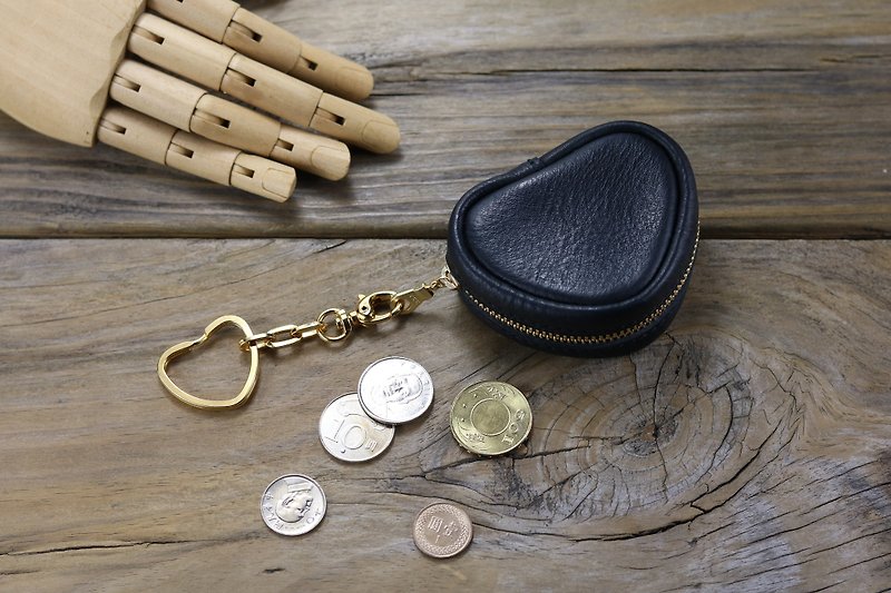 Black Heart Products-AirPods/Headphone Storage/Coin Purse/Small Item Storage - Toiletry Bags & Pouches - Genuine Leather Black