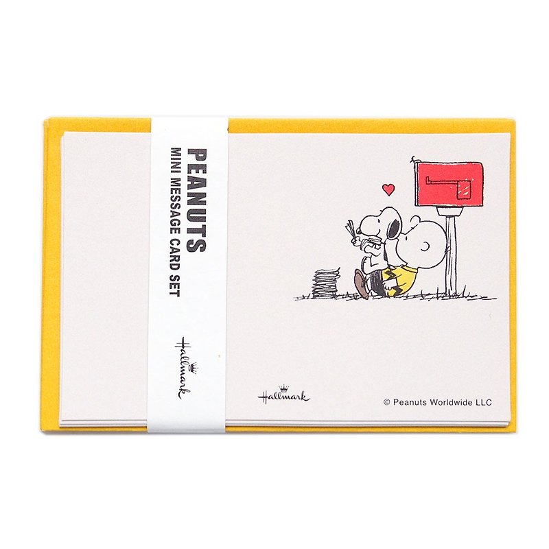 Snoopy and Charlie Read Letter Mini Card 5pcs [Hallmark-PeanutsJP Gift Card] - Cards & Postcards - Paper Orange