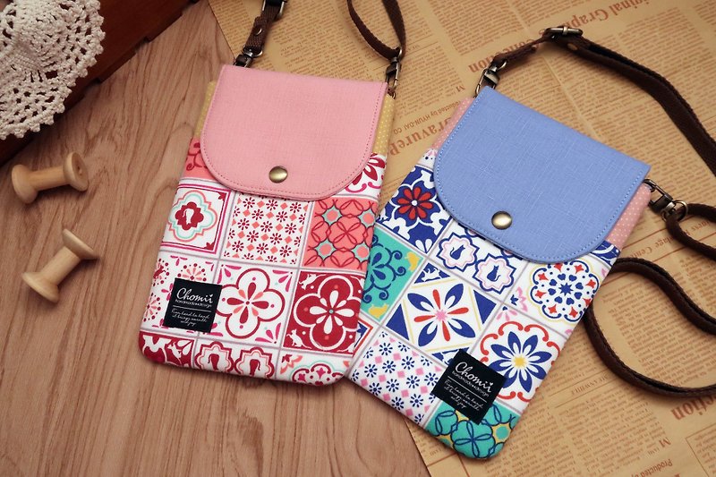[Customized fabric selection] cross-body mobile phone bag, small bag, carry-on bag - กระเป๋าแมสเซนเจอร์ - ผ้าฝ้าย/ผ้าลินิน หลากหลายสี