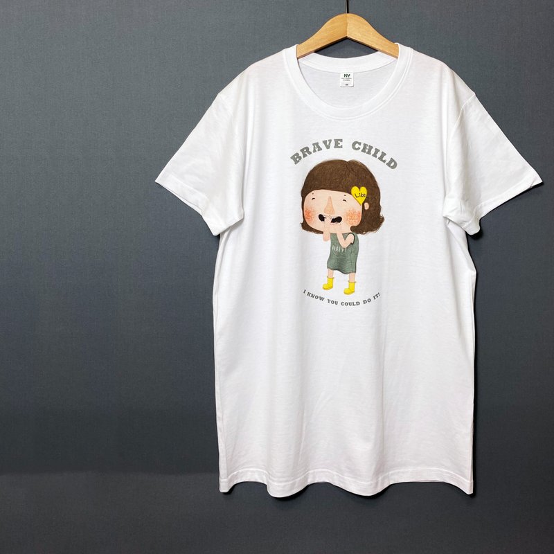 棉質短袖T-Shirt Dolly(朵力) Like! BRAVE CHILD 勇敢的孩子 - 女 T 恤 - 棉．麻 綠色