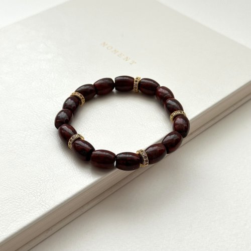 TH JEWELERY 【雙魚牡羊座|3月誕生】血石古典鍍金手鏈 舒緩壓力疲勞 健康活力