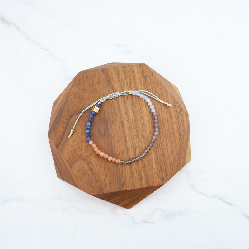 Multi round stone Slider Bracelet For born on Wednesday - Night Time - 手鍊/手環 - 石頭 多色