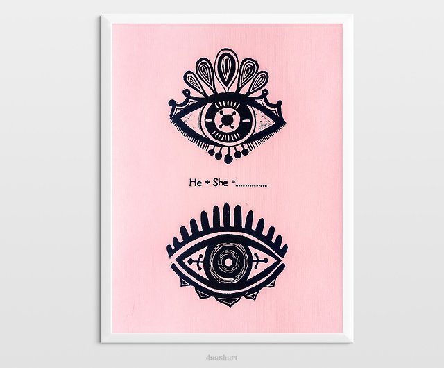 Linocut Print - 'What Big Eyes You Have