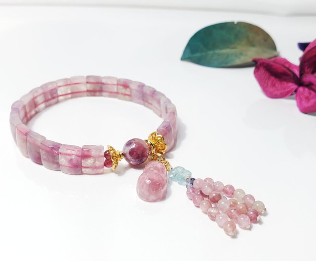 最高級アイスクォーツフラワートルマリン ひょうたん 福禄 花開富貴