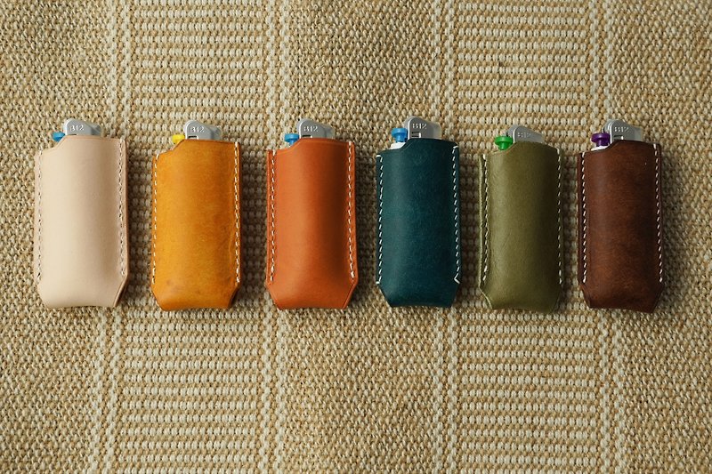 Genuine leather six-color lighter case l Free lettering l Hand-sewn - อื่นๆ - หนังแท้ 