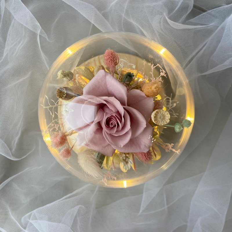 Preserved flower ball glass cup - Dried Flowers & Bouquets - Plants & Flowers Pink