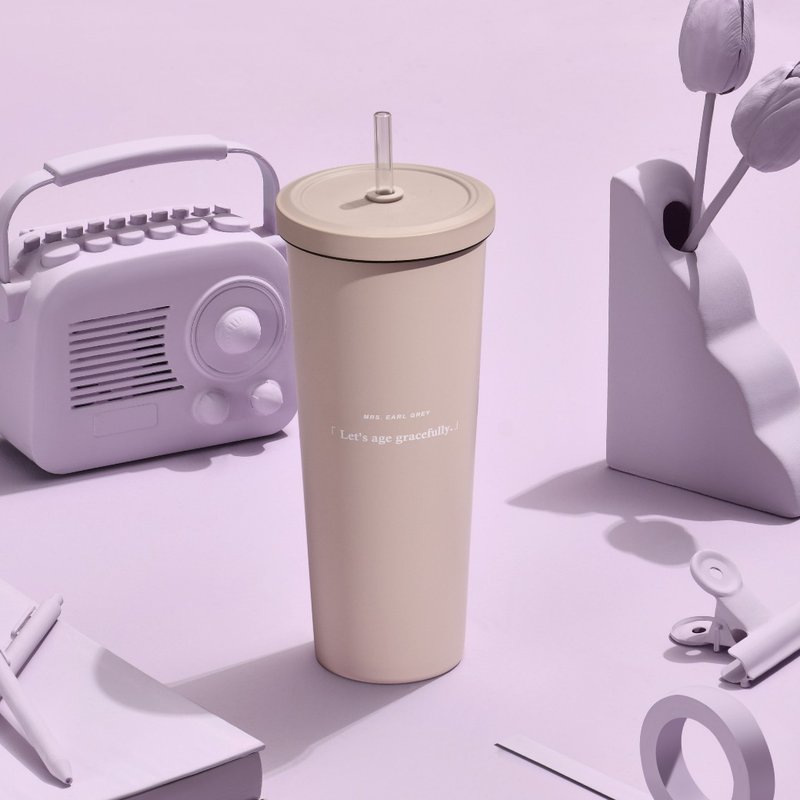 New Morandi Stainless Steel Tumbler Collection 850ml 2.0-Mrs. Earl Grey - กระบอกน้ำร้อน - สแตนเลส สีกากี