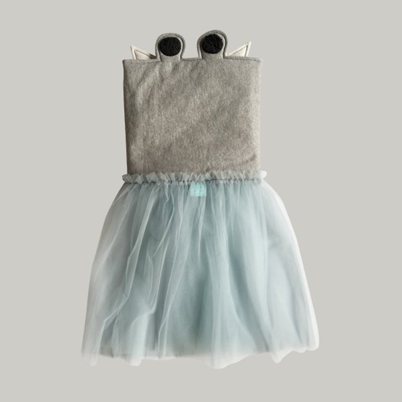 CLARECHEN anti-cold belly band (L) 1-6 years old gray_light blue gauze skirt - เสื้อยืด - ผ้าฝ้าย/ผ้าลินิน สีเทา