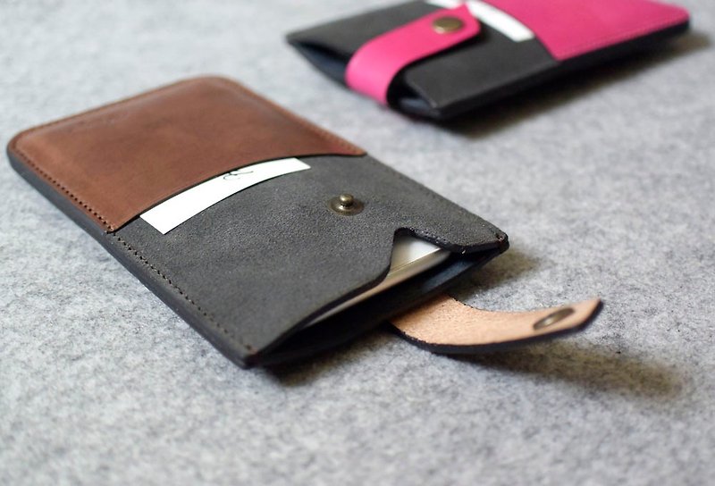 YOURS diagonal pocket phone holster - Phone Cases - Genuine Leather 