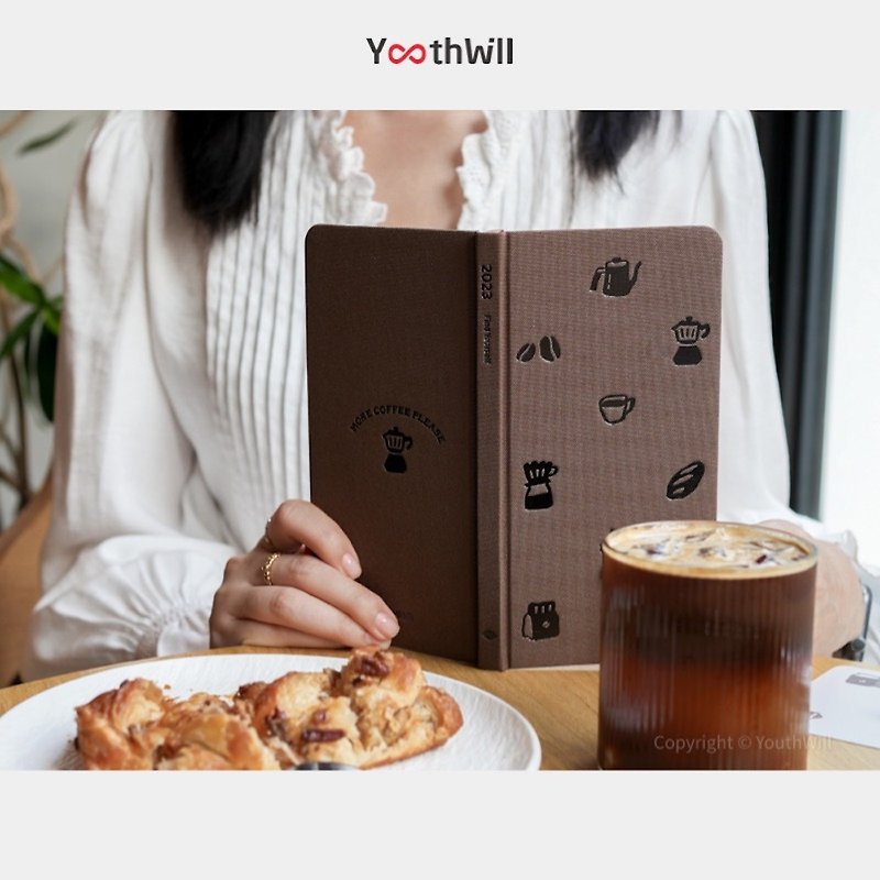 YouthWill 2023 1 杯のコーヒーをテーマにした週 2 ページの週 - ノート・手帳 - 紙 ブラウン
