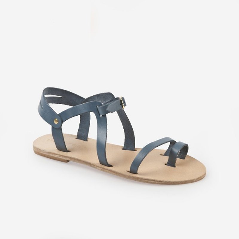 {Love from Cyprus} dark blue Santorini style sandals - รองเท้าลำลองผู้หญิง - กระดาษ 