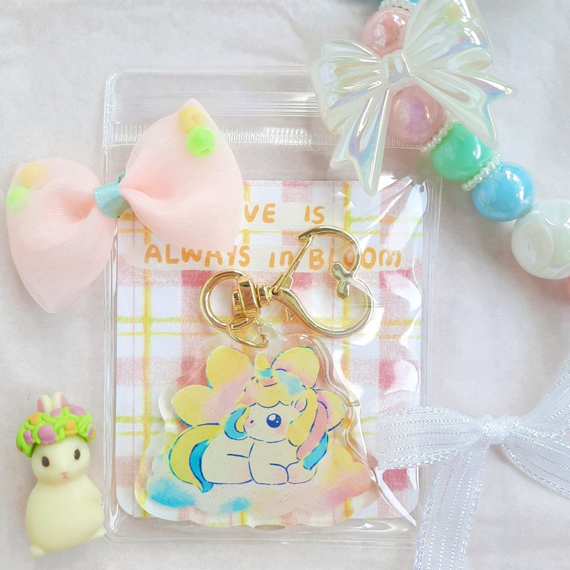 THEA-5cm Acrylic Keychain-Unicorn on the Cloud - ที่ห้อยกุญแจ - อะคริลิค 