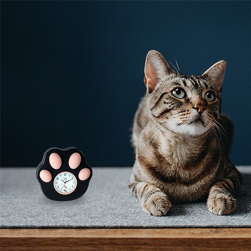 【Mini Small Desk Clock】Cat Palm-Shadow - นาฬิกา - เรซิน 