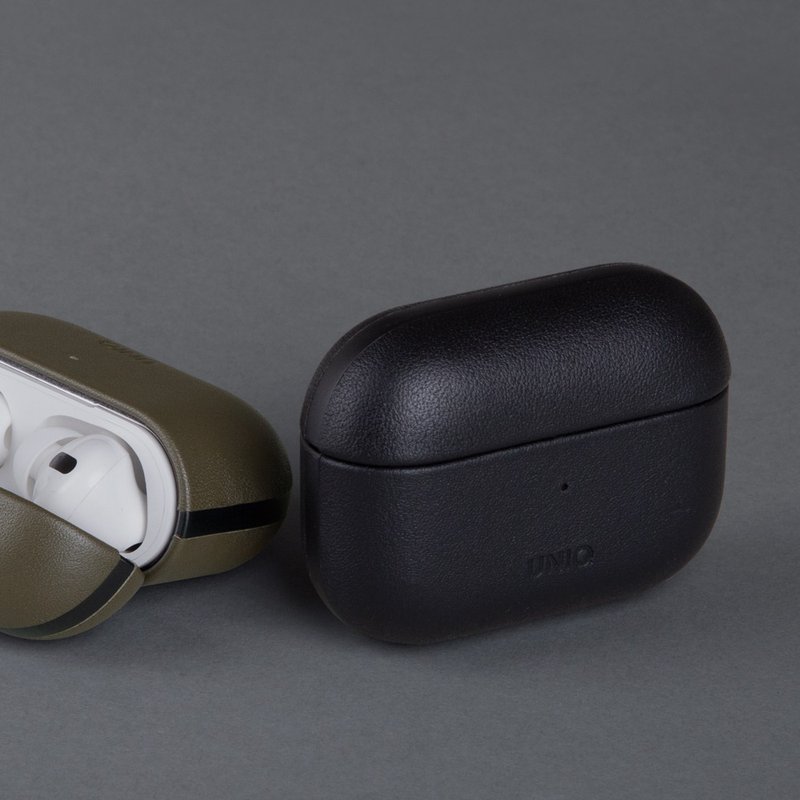 AirPods Pro Terra手工真皮收納保護套配掛勾-黑色 - 手機配件 - 真皮 黑色