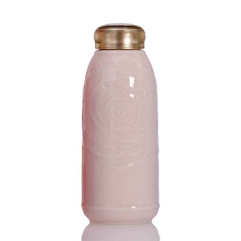 永恆玫瑰一手瓶 / 小 / 單層 / 2色 370ml - 水瓶/水壺 - 瓷 粉紅色