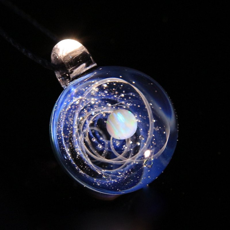 宇宙玻璃球 - 項鍊 - 玻璃 藍色