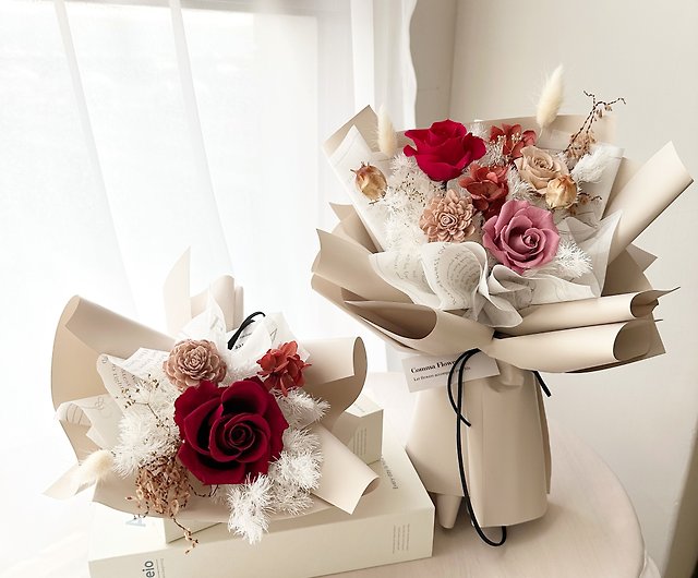 Valentine's Day Bouquet】Romantic Pink Immortal Flower Bouquet
